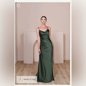 Revelry Skye Satin, Deep Olive 713, size 4